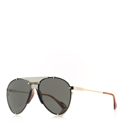 Gucci Metal Aviator Frame Sunglasses GG0740S Black 1 of 8