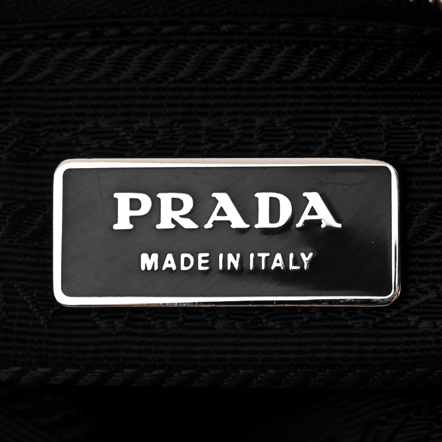 Prada Tessuto Nylon Calfskin Chain Shoulder Bag Black 6 of 11