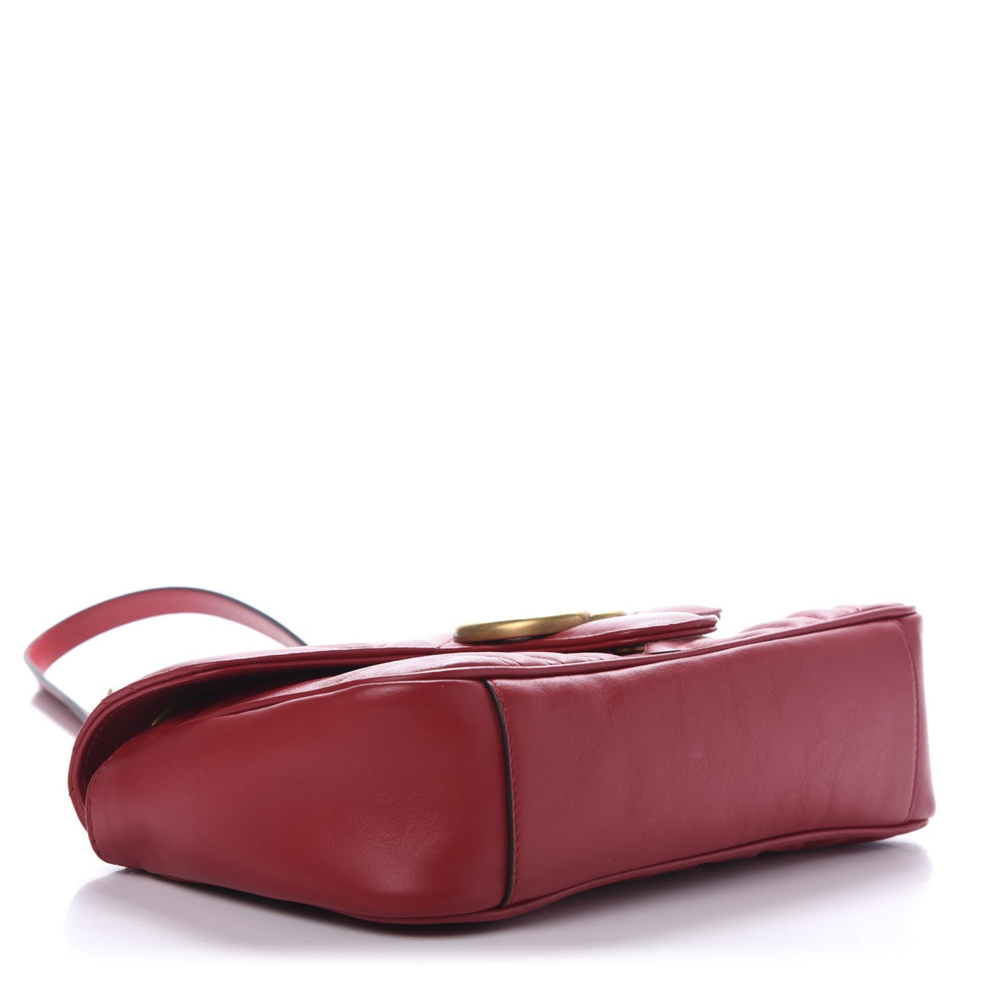 Calfskin Matelasse Small GG Marmont Shoulder Bag Hibiscus Red