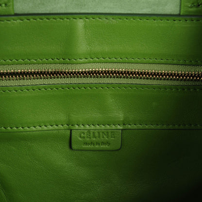 Celine Lambskin Vertical Bi-Cabas Green 7 of 8