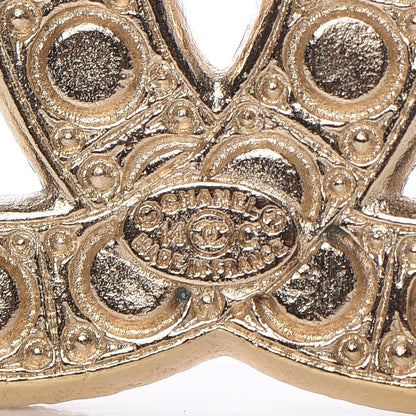 Chanel Pearl Crystal CC Brooch Gold 4 of 5