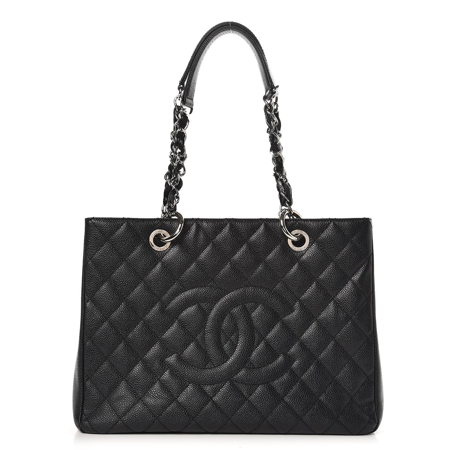 Caviar Quilted Grand Shopping Tote GST Black