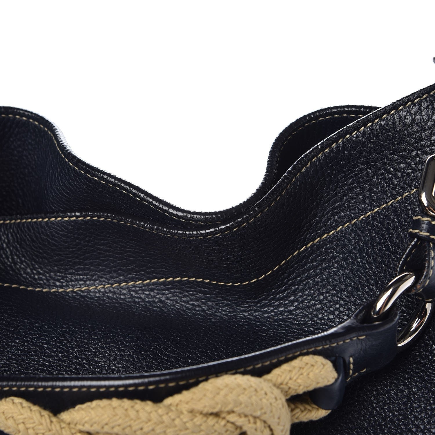 Prada Vitello Daino Rope Hobo Black 11 of 13