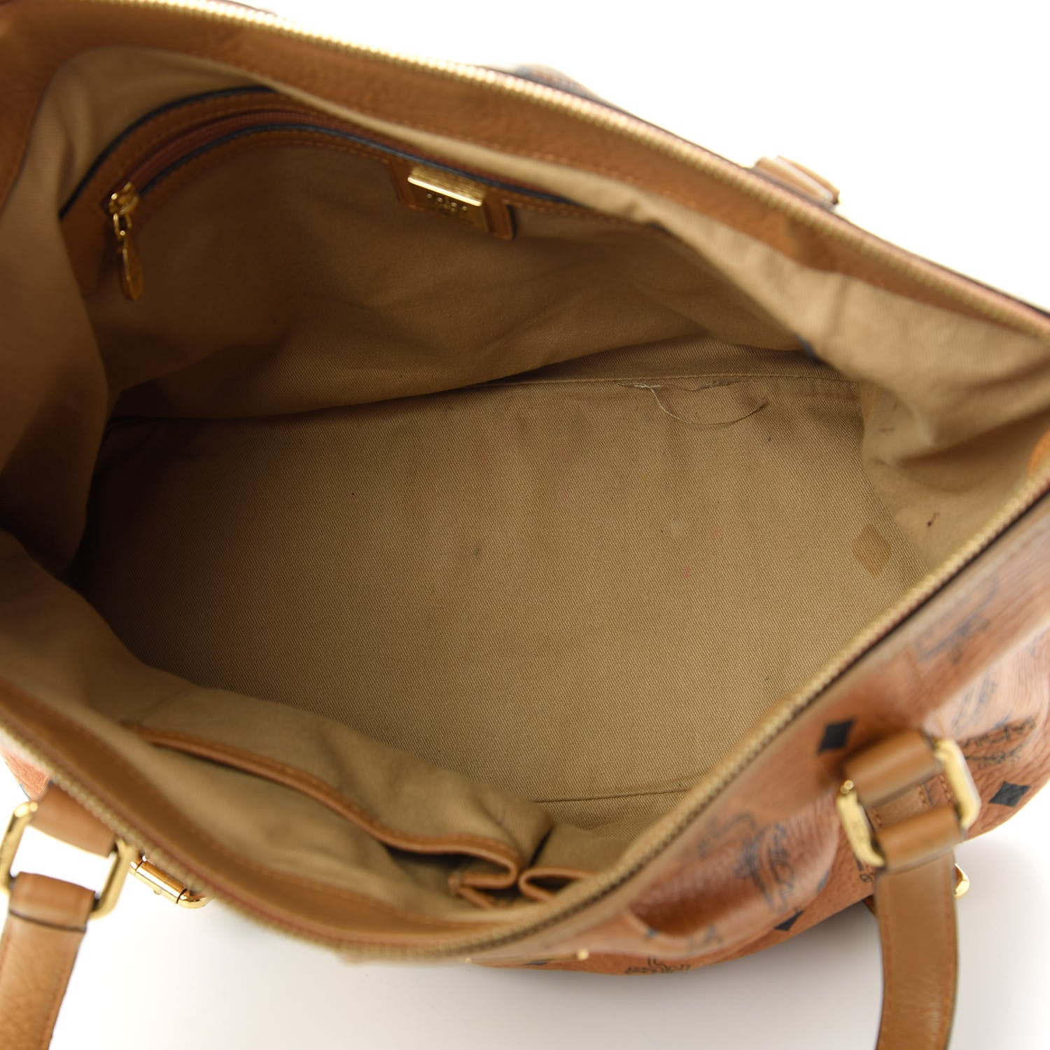 MCM Visetos Medium Essentials Shopper Tote Cognac 5 of 15