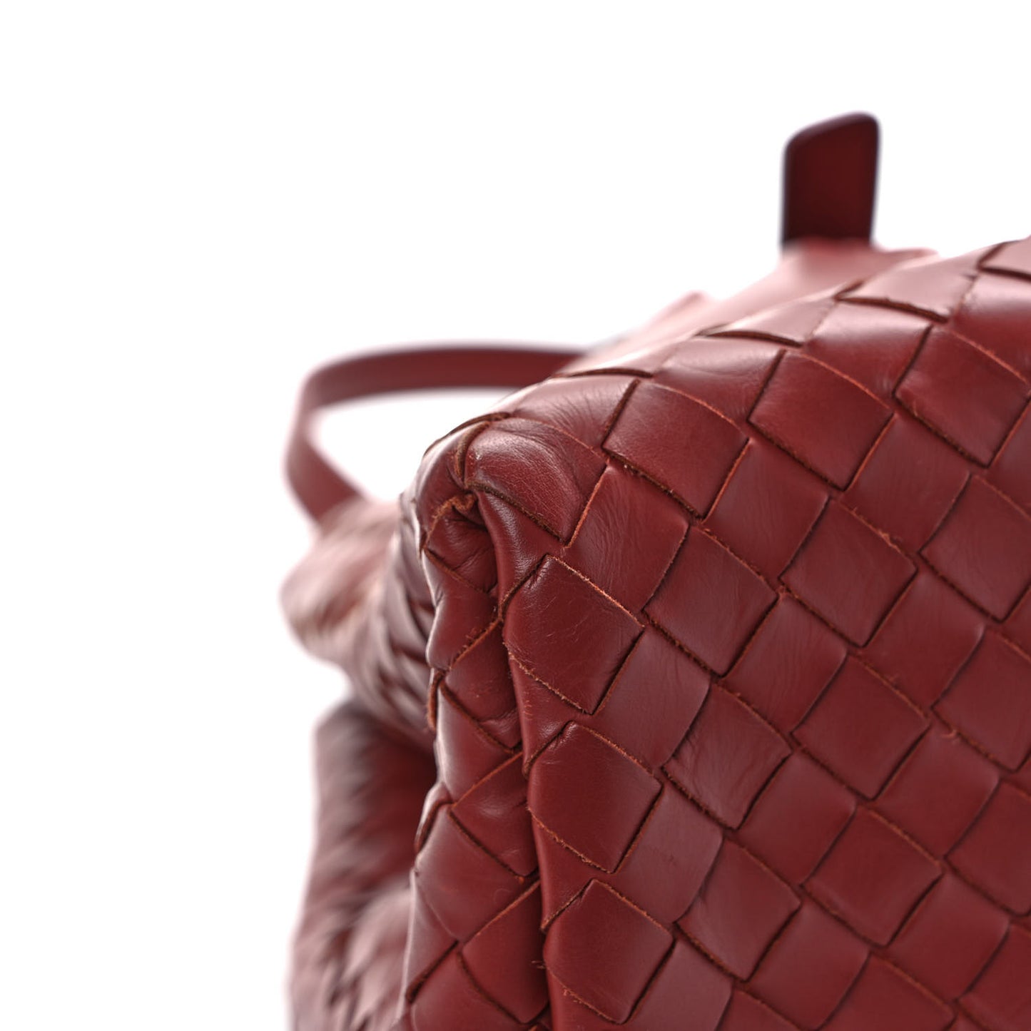 Nappa Intrecciato Small Roma Tote Red