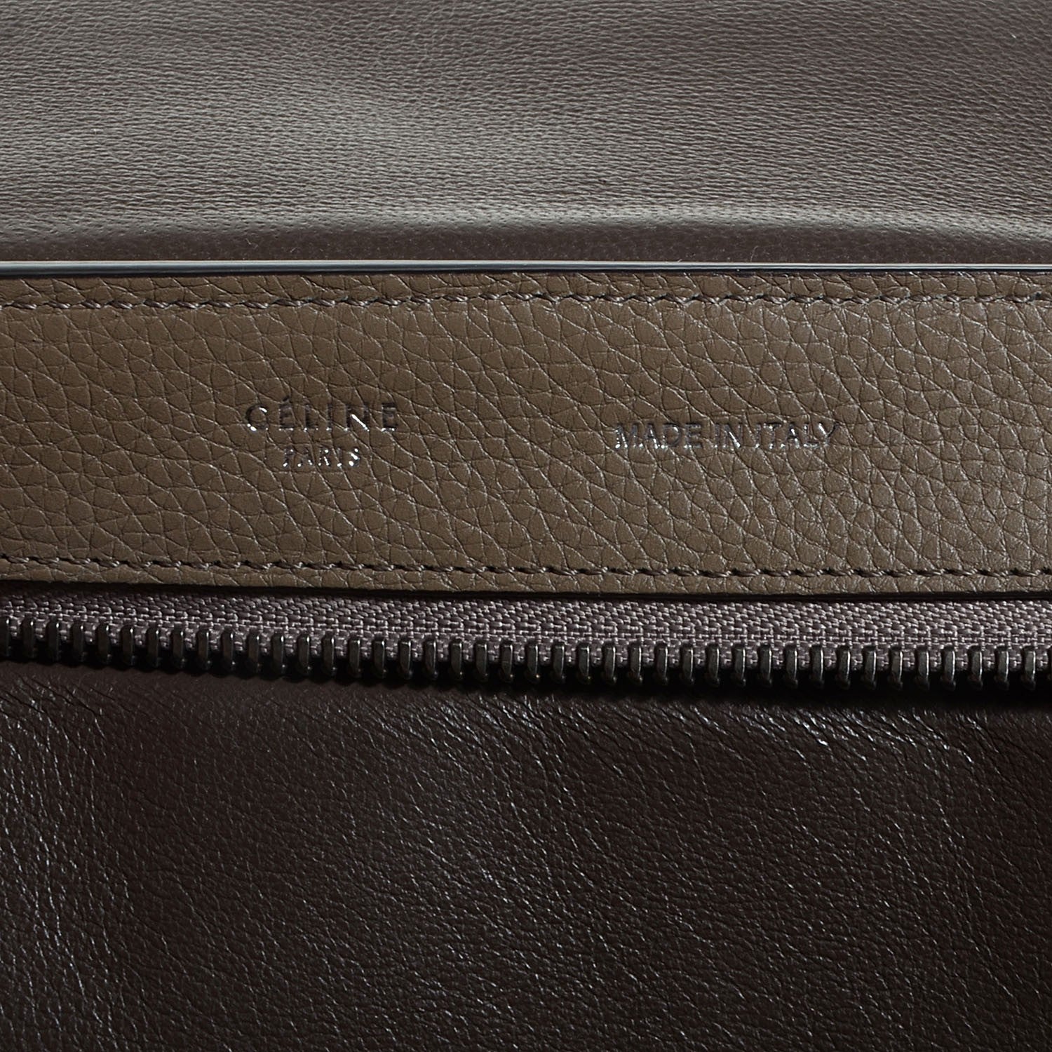 Celine Drummed Calfskin Suede Medium Trapeze Souris 7 of 9