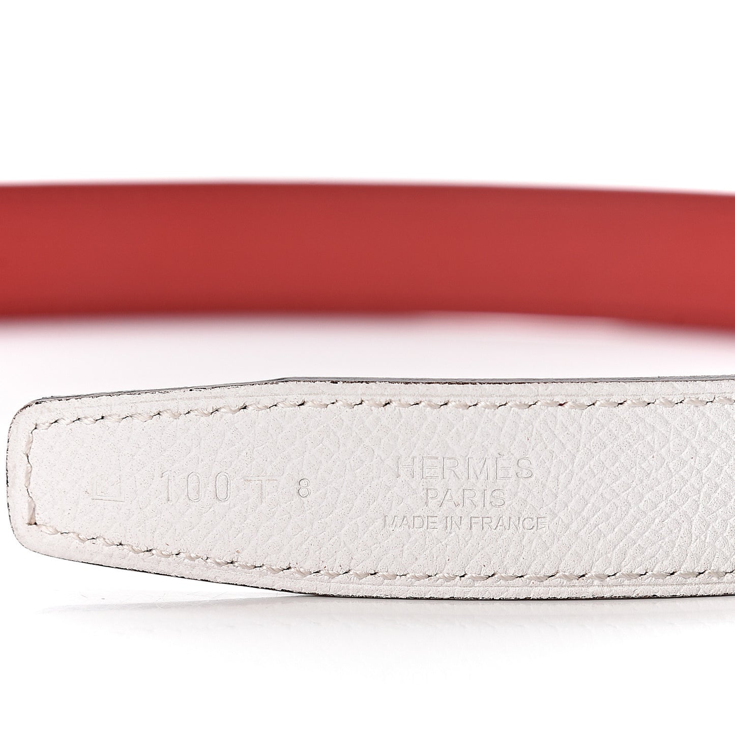 Epsom Swift 24mm Constance H Belt 100 White Rouge Vif