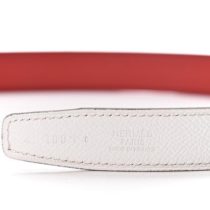 Hermes Epsom Swift 24mm Constance H Belt 100 White Rouge Vif 6 of 8