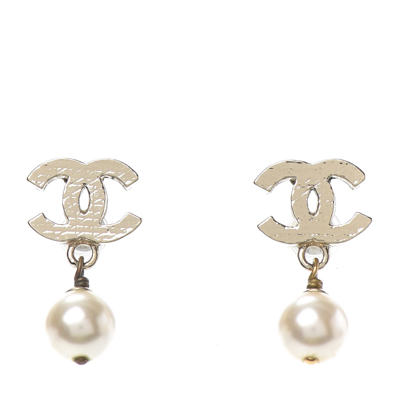 Chanel Pearl CC Drop Earrings Gold 1 of 4