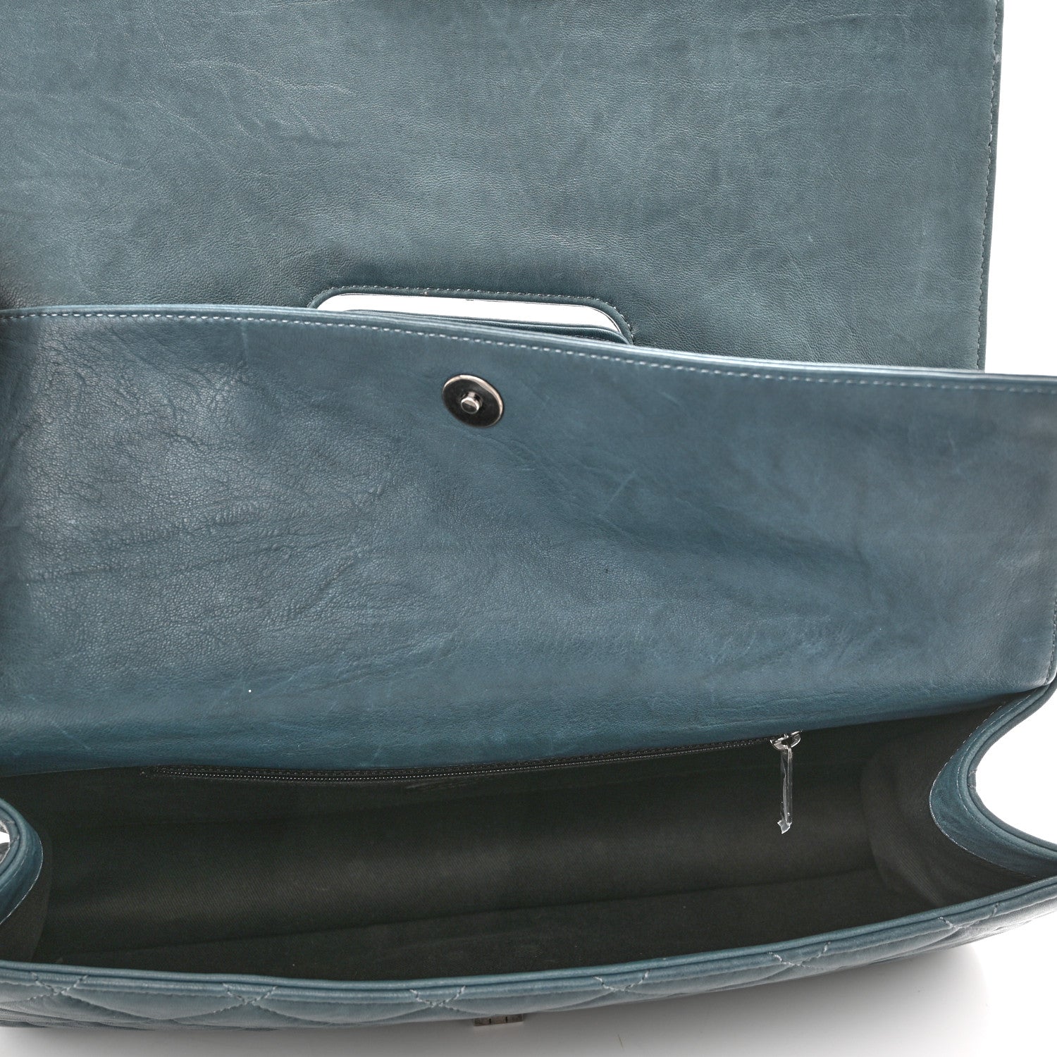 Chanel Washed Lambskin Quilted Maxi Take Away Flap Turquoise 5 of 11