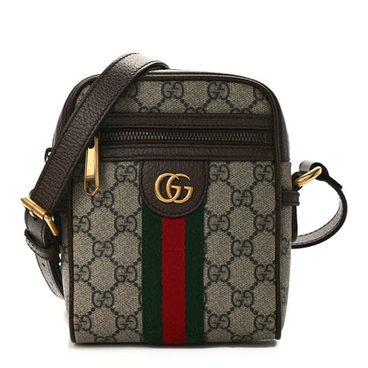 Gucci GG Supreme Monogram Web Mini Ophidia Messenger Brown 1 of 13
