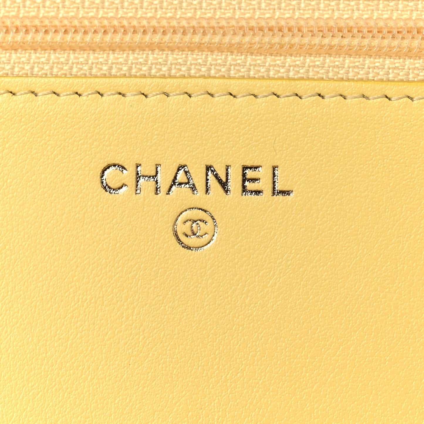 Caviar Chevron Quilted Boy Wallet On Chain WOC Yellow