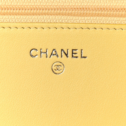 Chanel Caviar Chevron Quilted Boy Wallet On Chain WOC Yellow 6 of 14