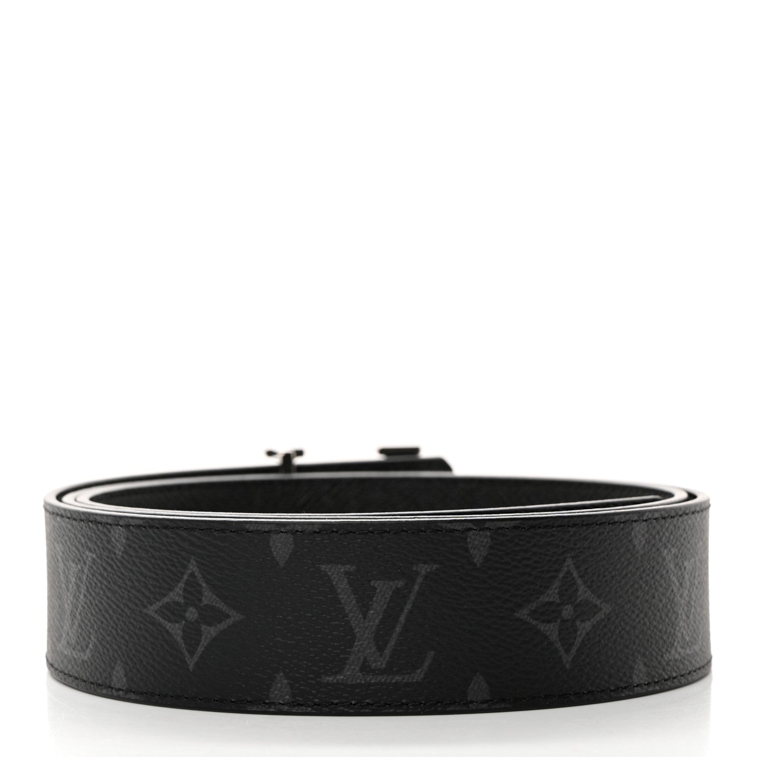 Louis Vuitton Monogram Eclipse Taigarama 40mm LV Initiales Reversible Belt 110 44 Black 4 of 7