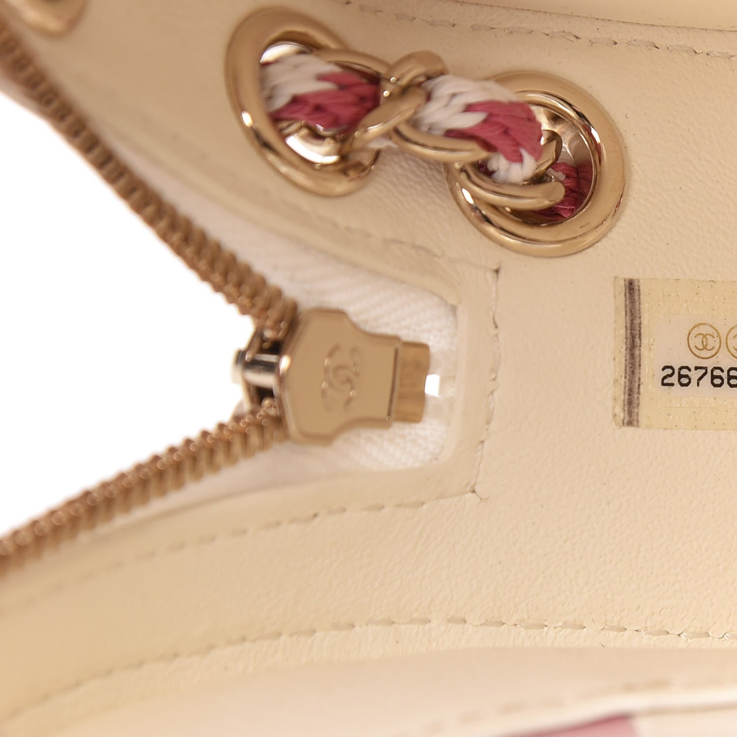 Chanel Lambskin Coco Lifesaver Round Bag Pink White 7 of 13