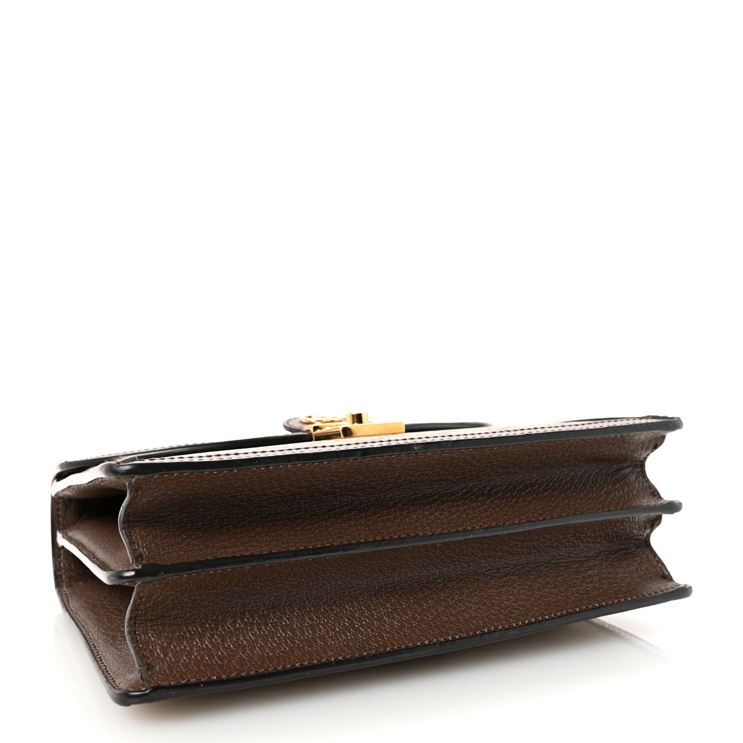 GG Supreme Monogram Textured Dollar Calfskin Web Small Ophidia Padlock Top Handle Bag Beige Ebony New Acero