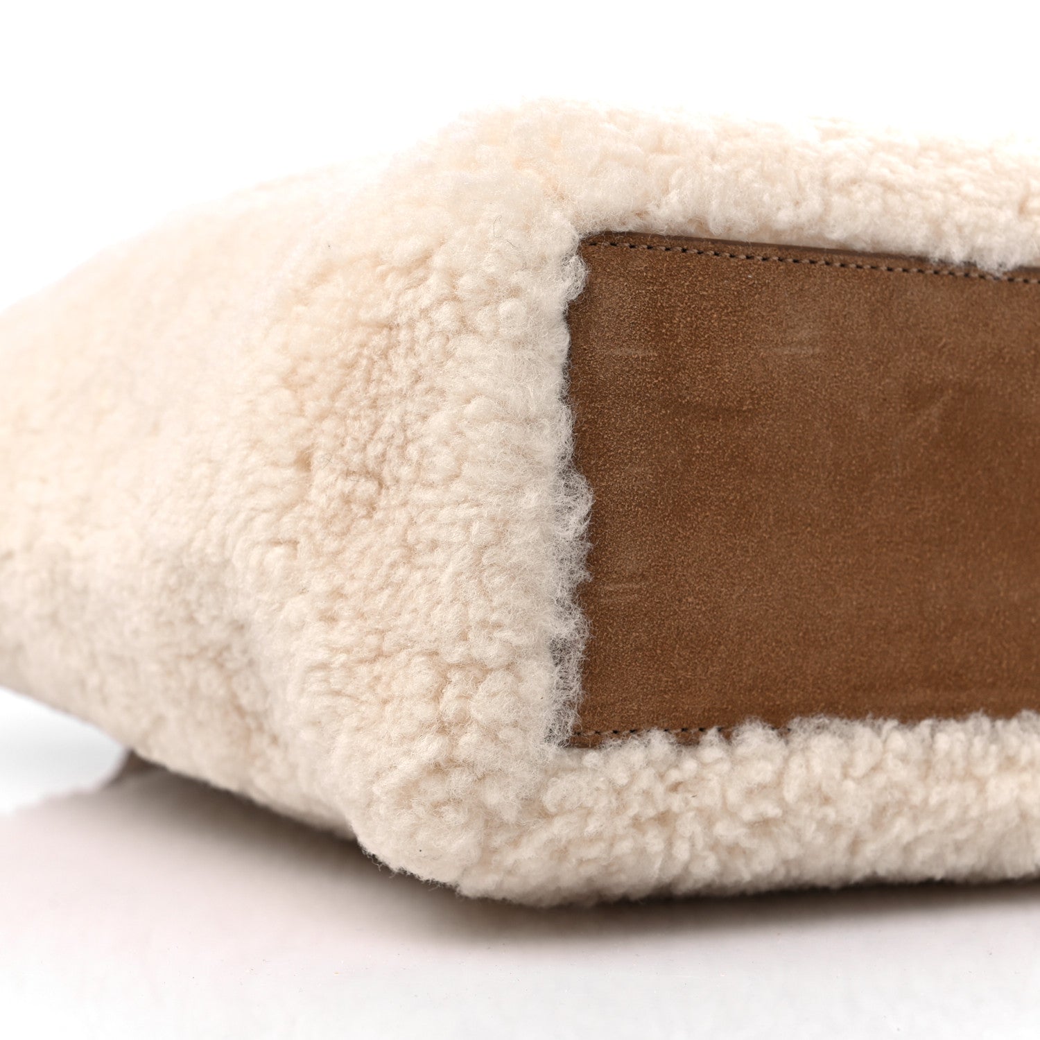 Telfar X UGG Suede Shearling Medium Shopping Bag Natural 7 of 9
