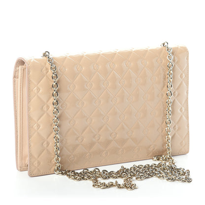 Fendi Patent Fendilicious Embossed Quilted Wallet On Chain Beige 3 of 10