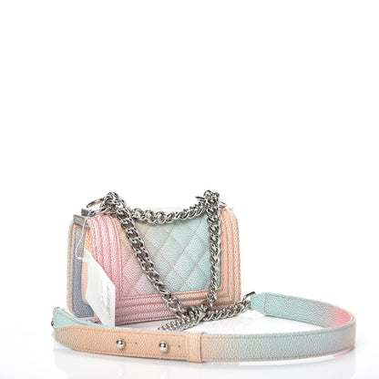 Chanel Caviar Quilted Mini Cuba Rainbow Boy Flap Pink Multicolor 5 of 10