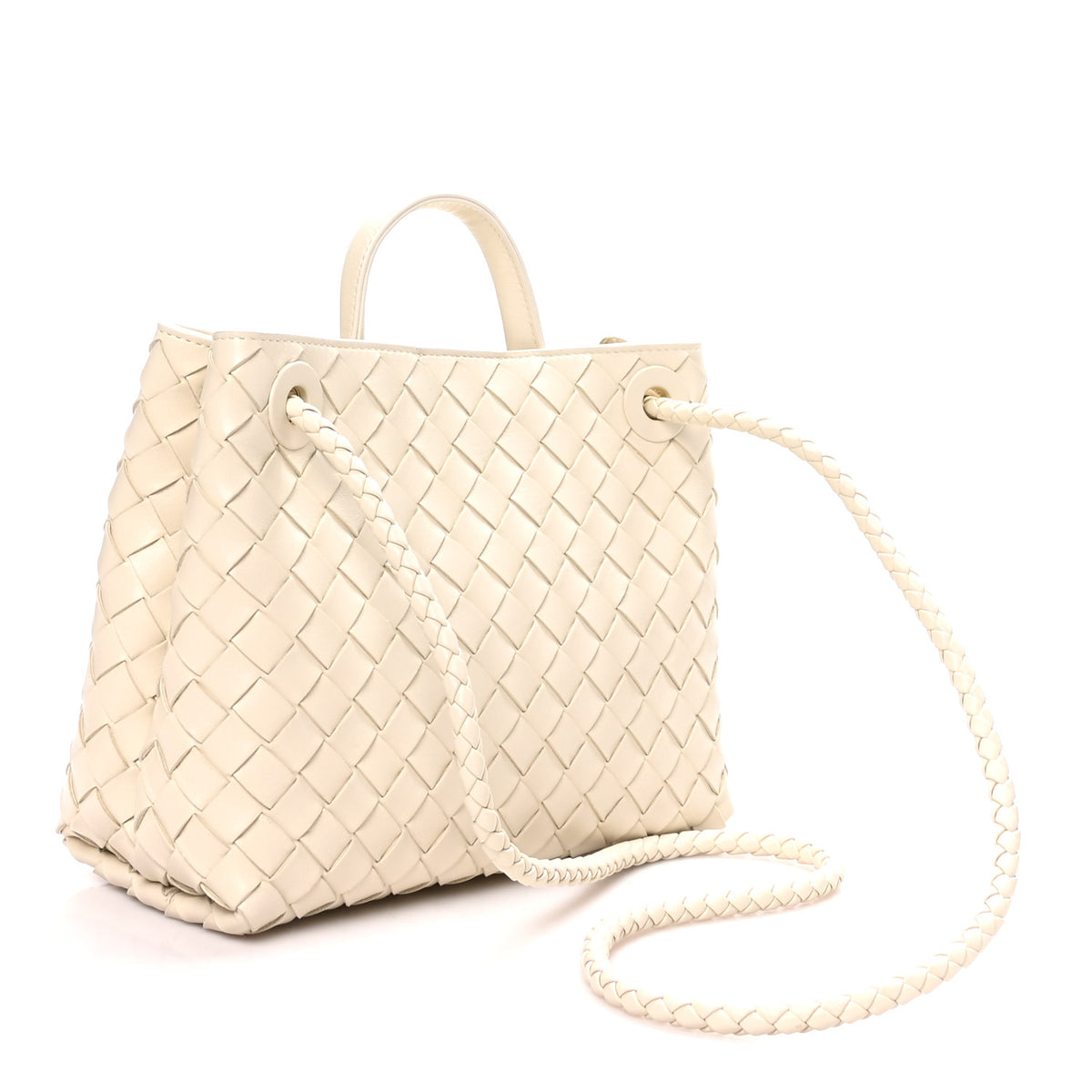 Nappa Intrecciato Small Andiamo Shoulder Bag Sea Salt