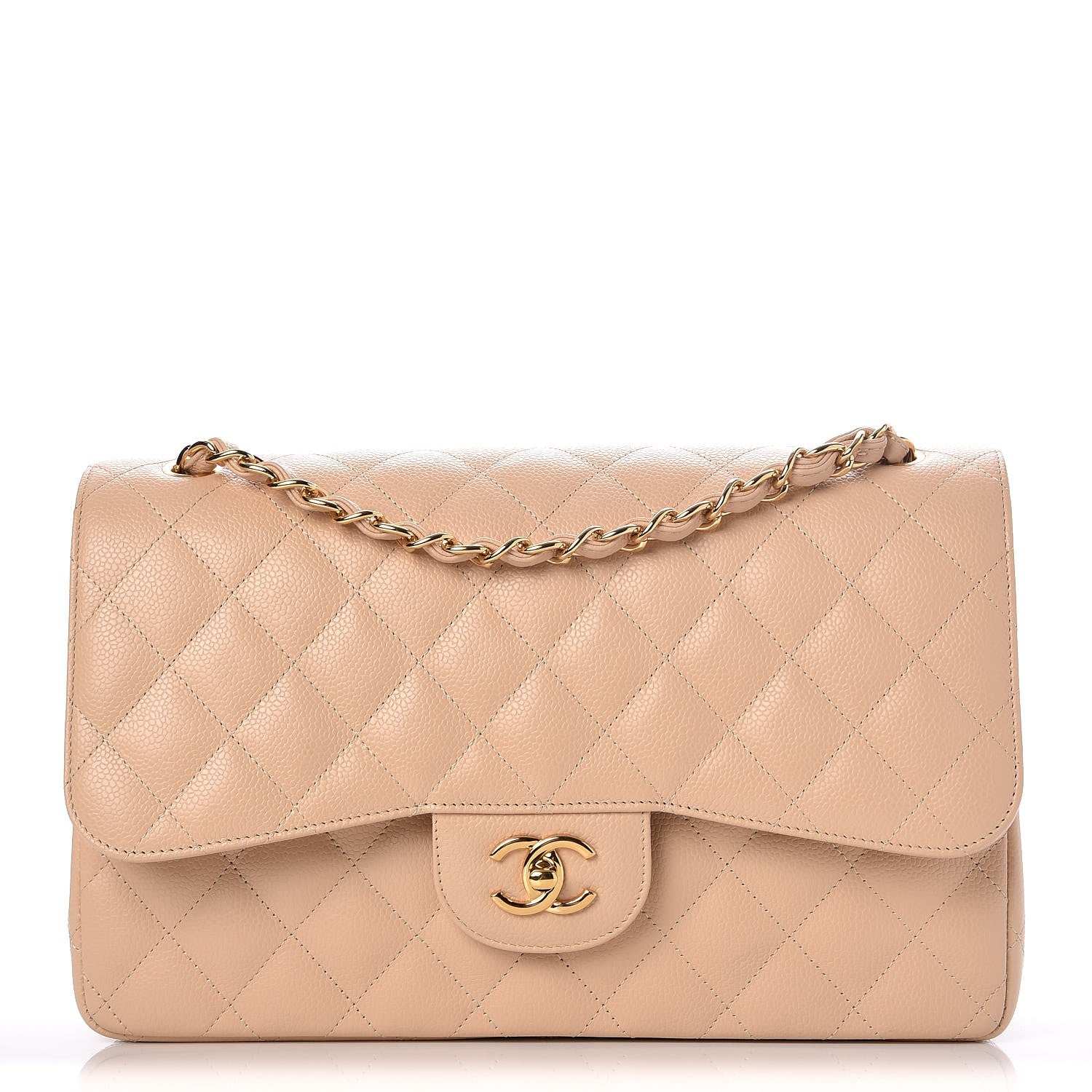 Chanel Caviar Quilted Jumbo Double Flap Beige Clair 1 of 9