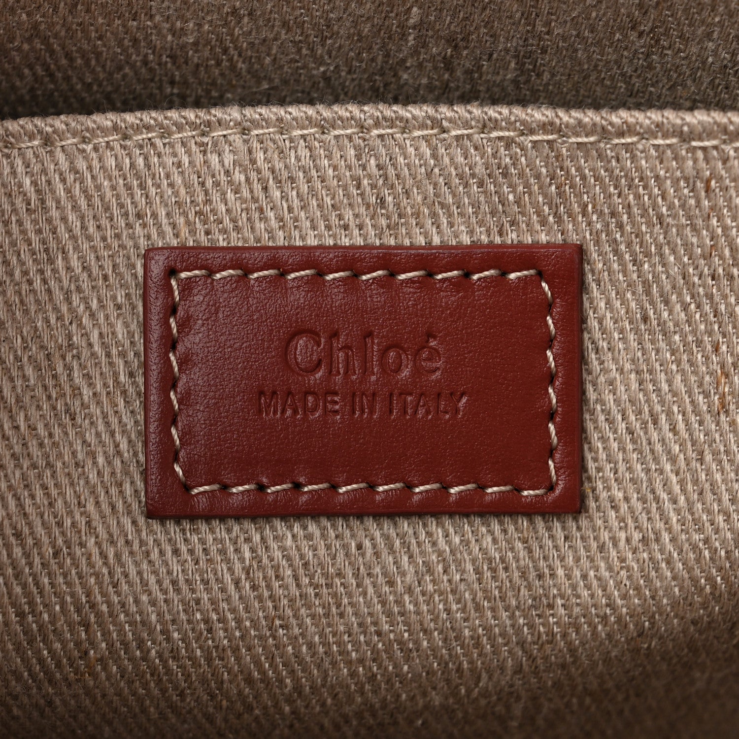 Chloe Canvas Calfskin Medium Woody Ribbon Tote Dark Red 6 of 11