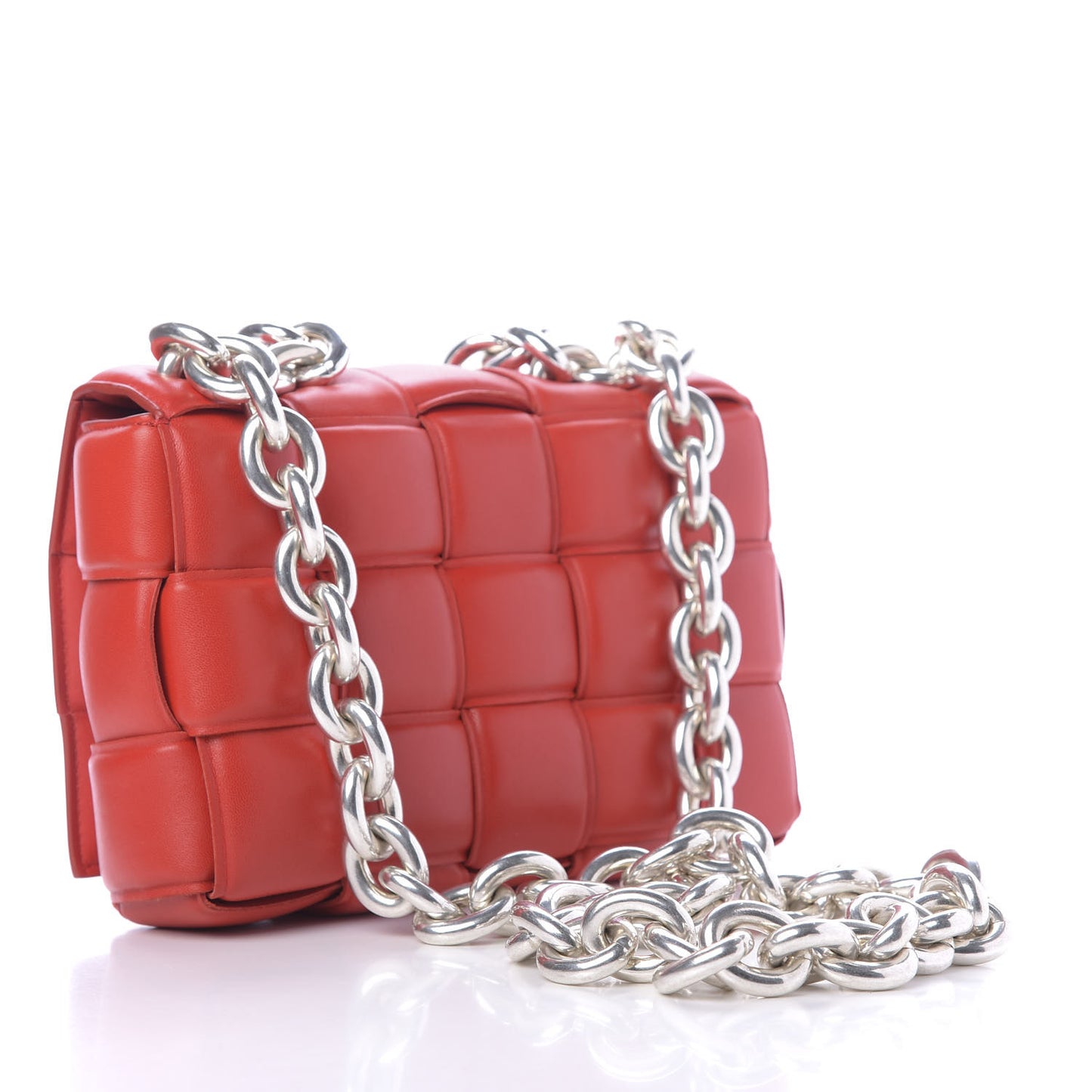 Lambskin Maxi Intreccio Padded Chain Cassette Crossbody Bag Nail Polish