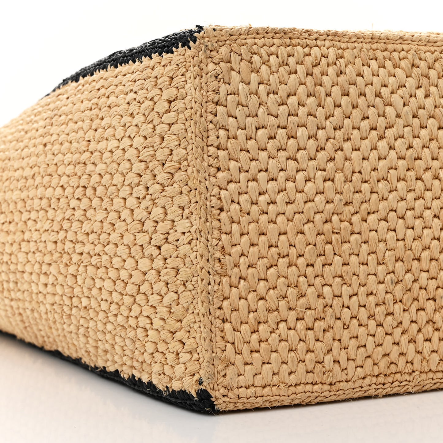 Raffia Large Paula's Ibiza Logo Tote Natural Tan