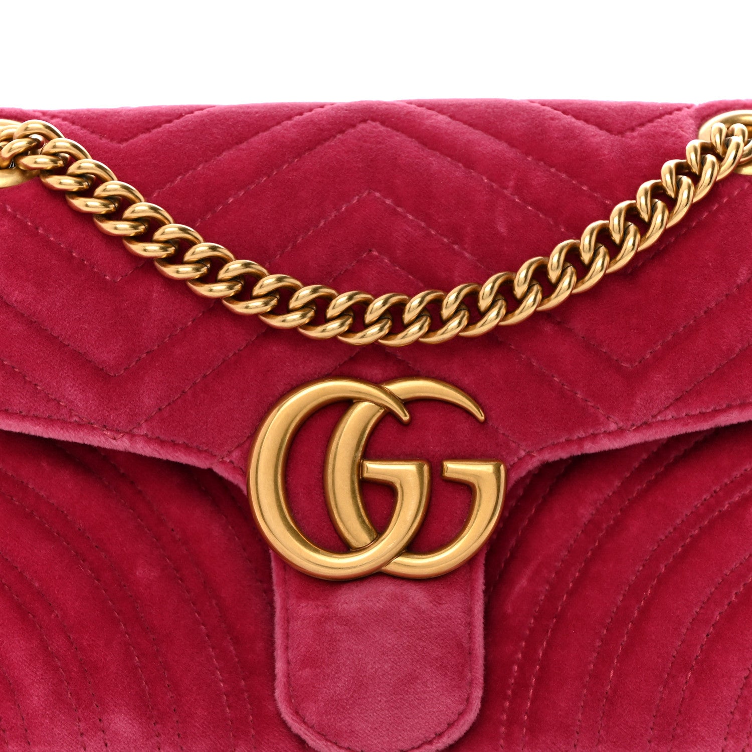 Gucci Velvet Matelasse Small GG Marmont Shoulder Bag Light Raspberry Rose 8 of 10