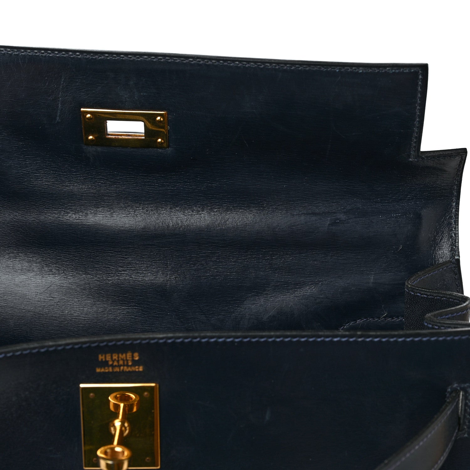 Hermes Box Kelly Sellier 32 Bleu Marine 9 of 12
