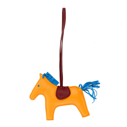 Hermes Milo Lambskin Grigri Rodeo Horse Bag Charm MM Jaune D'Or Bleu Agate Cornaline 1 of 7