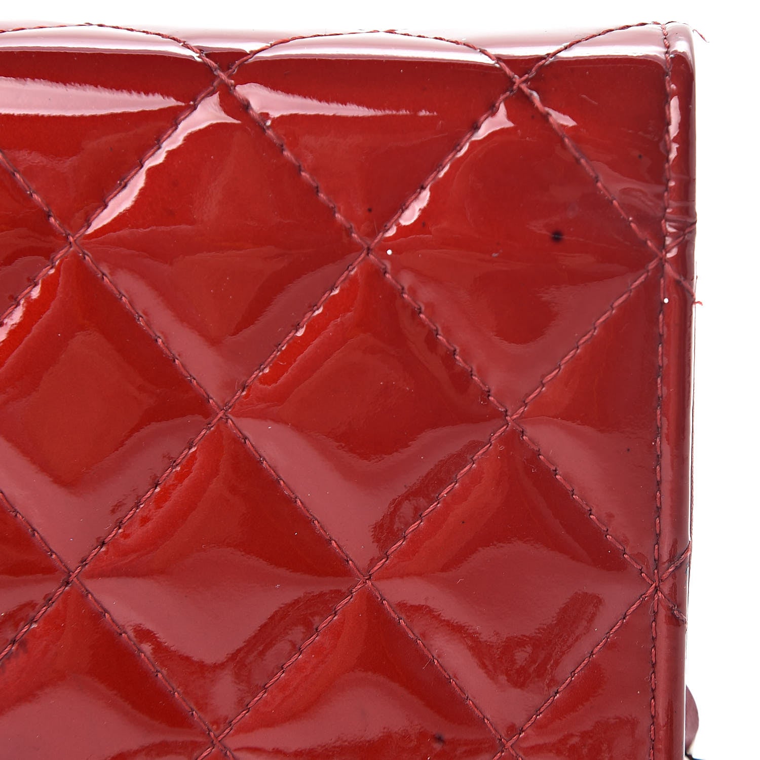 Chanel Patent Quilted Brilliant Wallet On Chain WOC Red 19 of 20