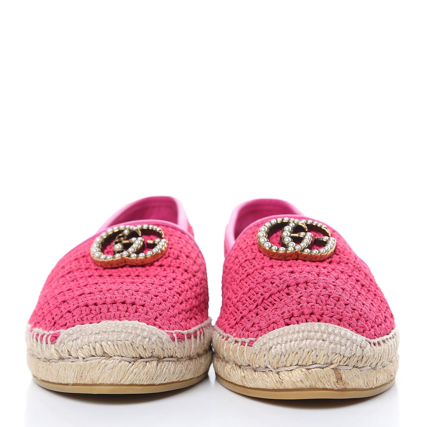 Cotton Crochet Pearly GG Marmont Espadrilles 39 Cyclamen Rose