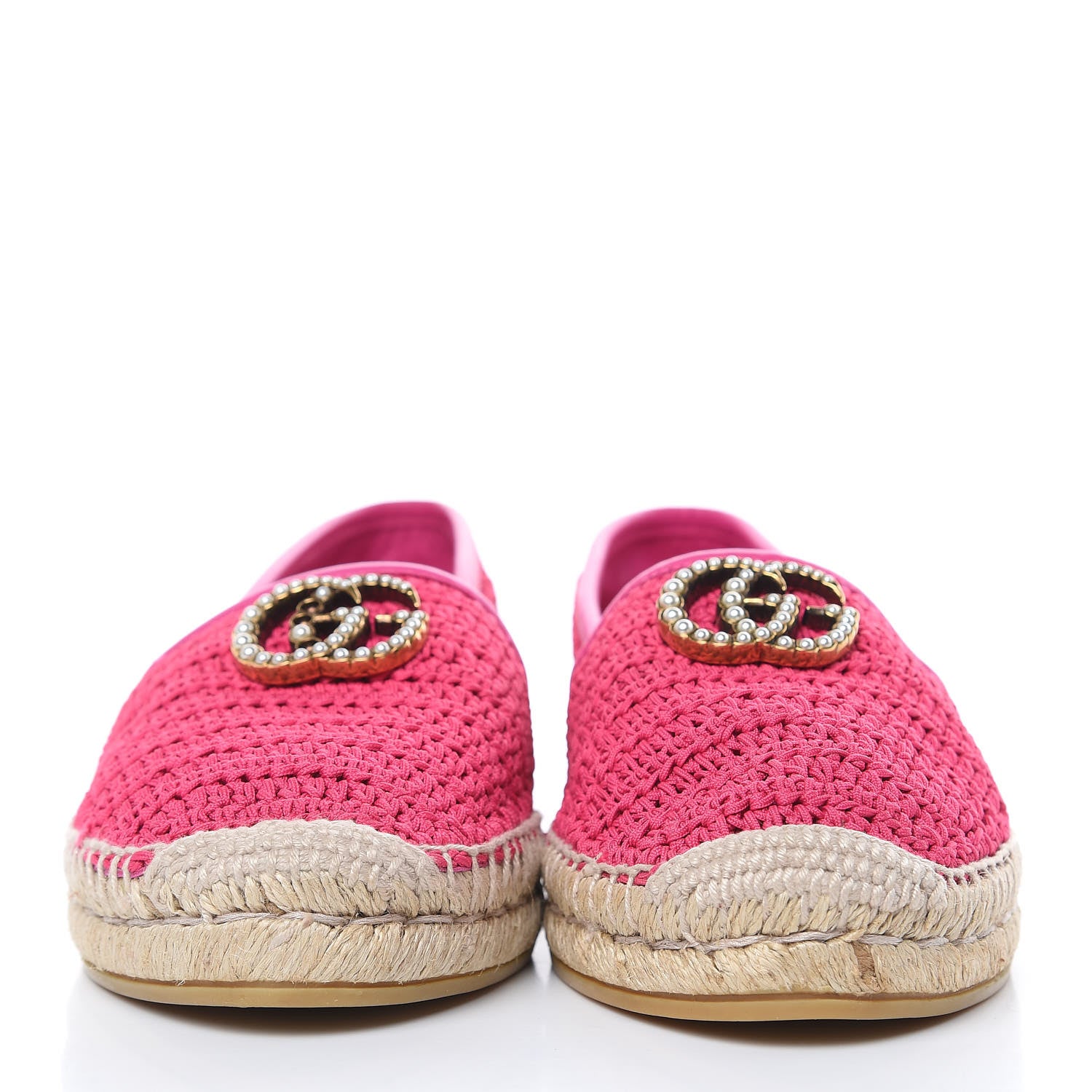 Gucci Cotton Crochet Pearly GG Marmont Espadrilles 39 Cyclamen Rose 2 of 10