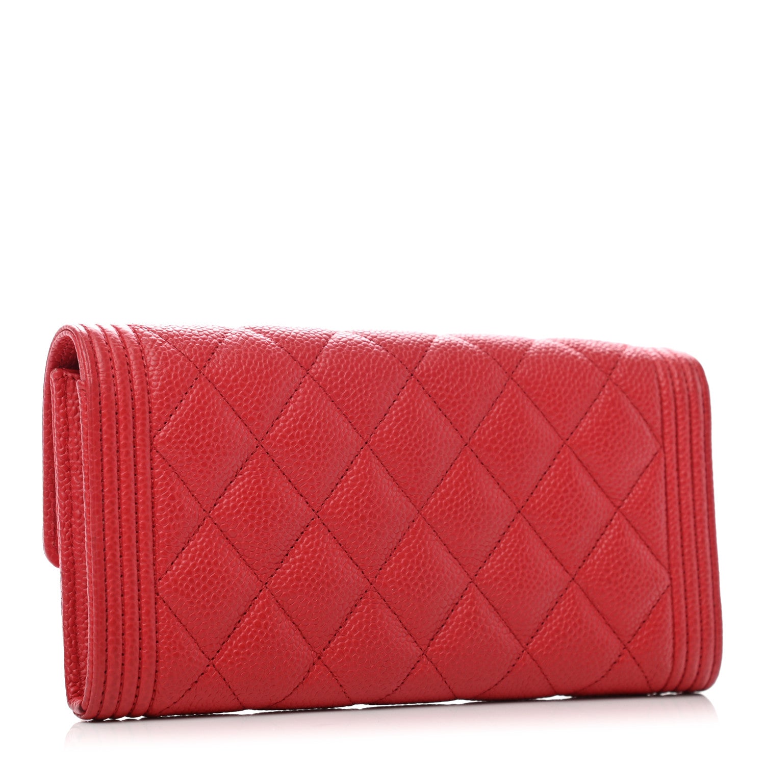 Chanel Caviar Quilted Boy Flap Wallet Red 4 of 16