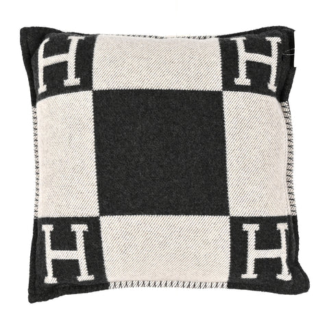 Wool Cashmere Avalon Pillow PM Ecru Gris Fonce
