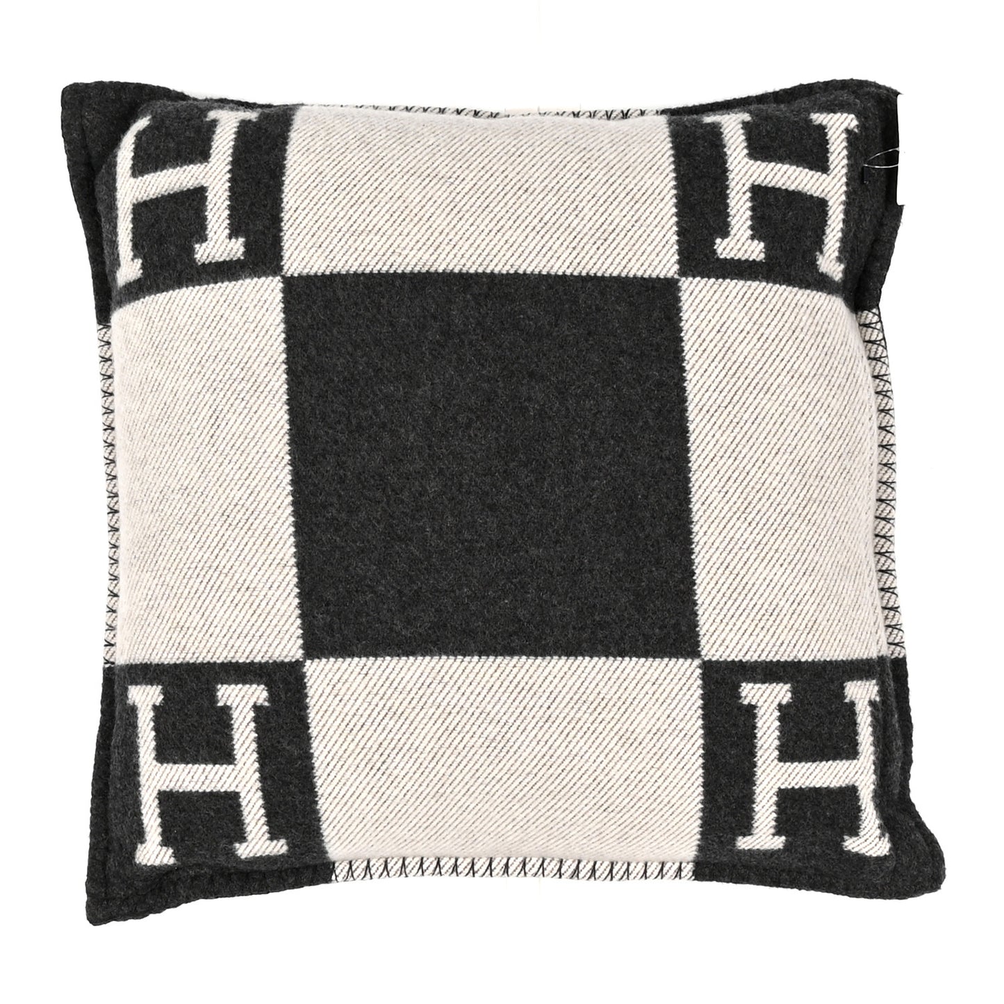 Wool Cashmere Avalon Pillow PM Ecru Gris Fonce