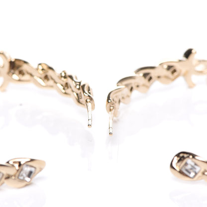 Chanel Crystal CC Hoop Earrings Gold 5 of 7