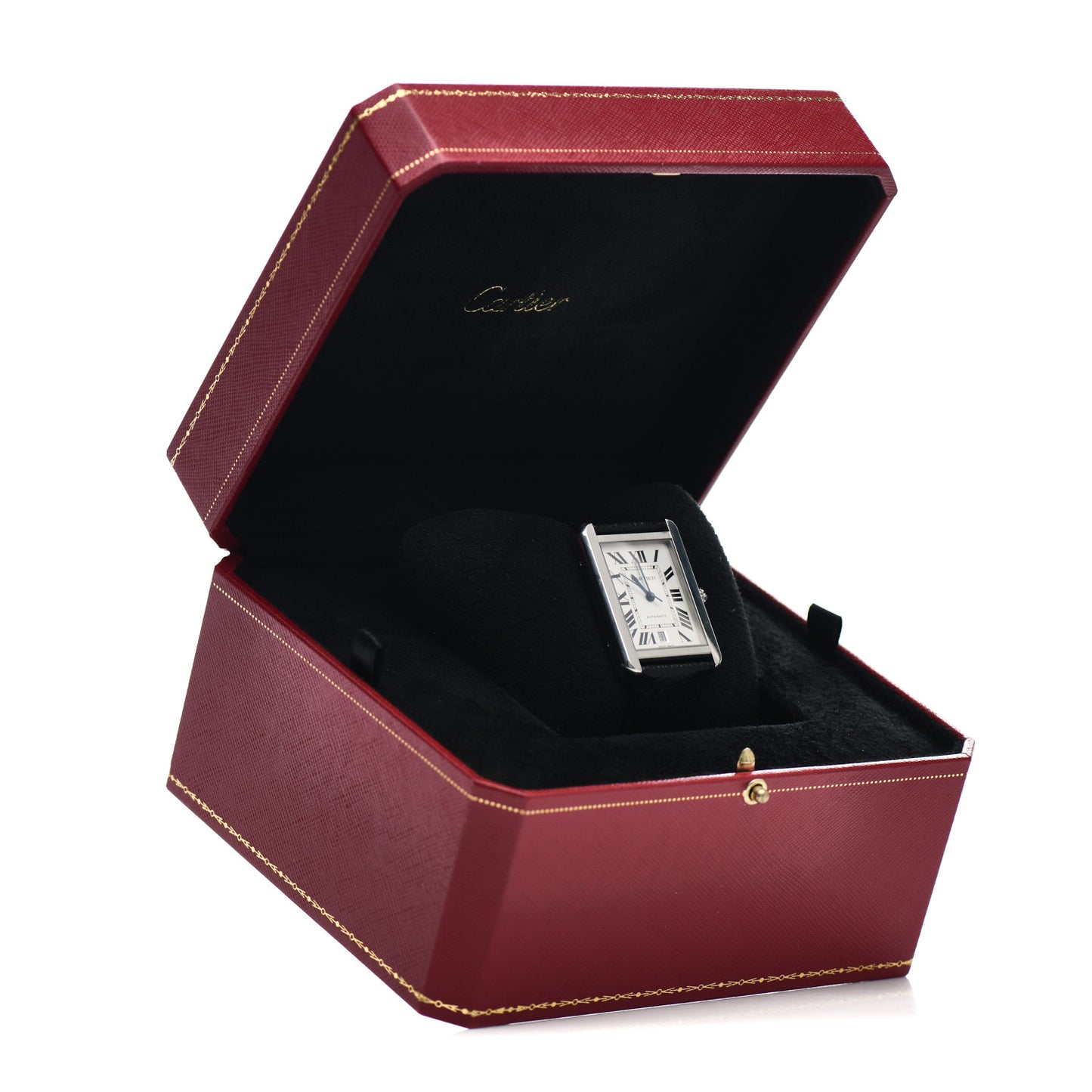 Stainless Steel Calfskin 31mm Tank Solo Automatic Watch