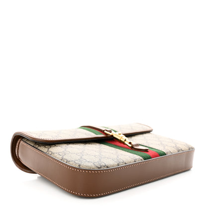 Gucci GG Supreme Monogram Azalea Calfskin Web Jackie 1961 Belt Bag 100 40 Beige Ebony Brown Sugar 4 of 11