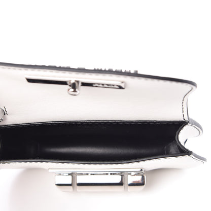 Prada City Calfskin Micro Sidonie Belt Bag 85 34 White Black 5 of 6