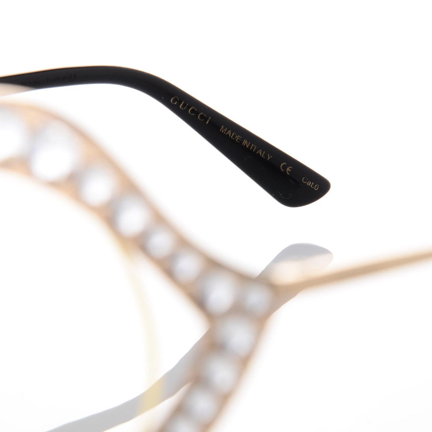 Metal Crystal Cat Eye Sunglasses GG0046S Gold