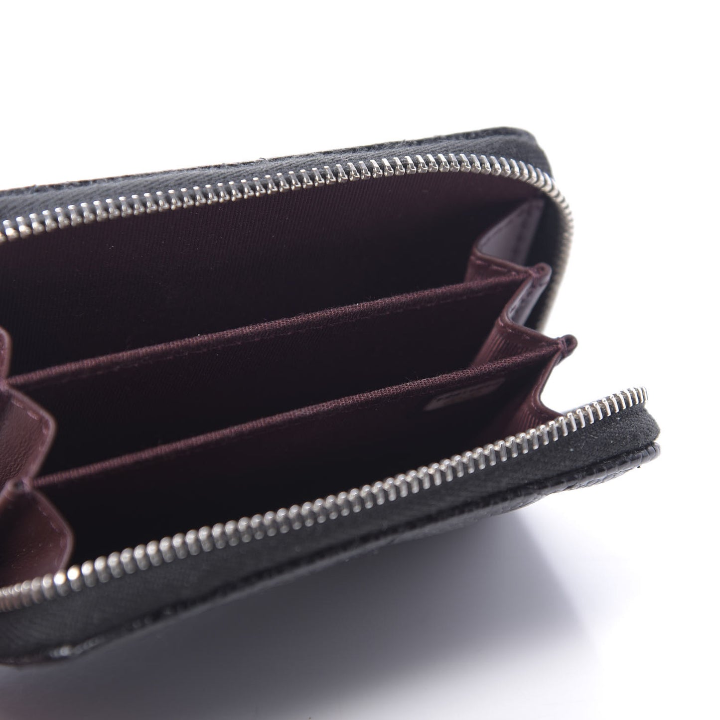 Caviar Quilted Zip Coin Purse Black