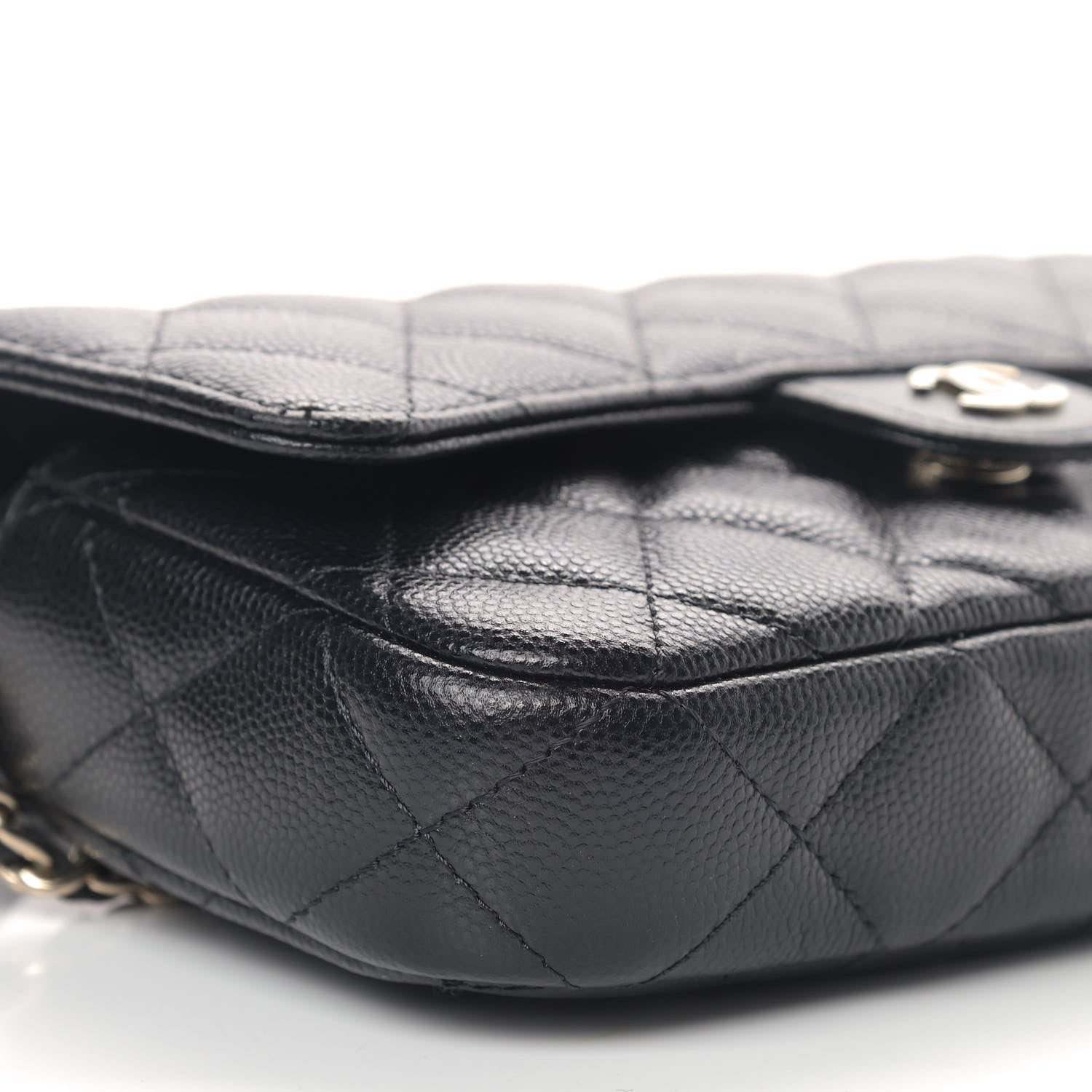 Chanel Caviar Quilted Flap Phone Holder With Chain Black 7 of 11
