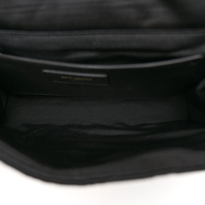 Saint Laurent Satin Mixed Matelasse Triquilt Medium Monogram Envelope Satchel Black 5 of 13