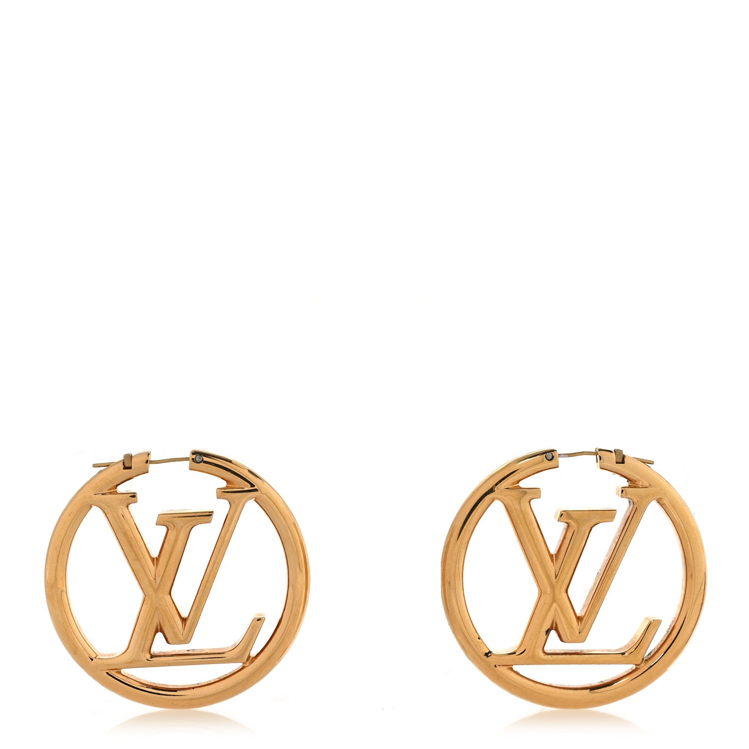 Louis Vuitton Metal Louise Hoop Earrings Gold 1 of 4