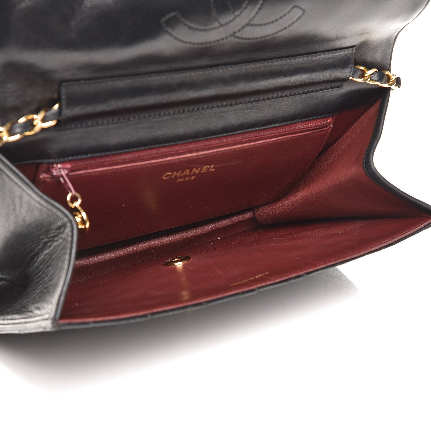 Lambskin Quilted Small Single Flap Black