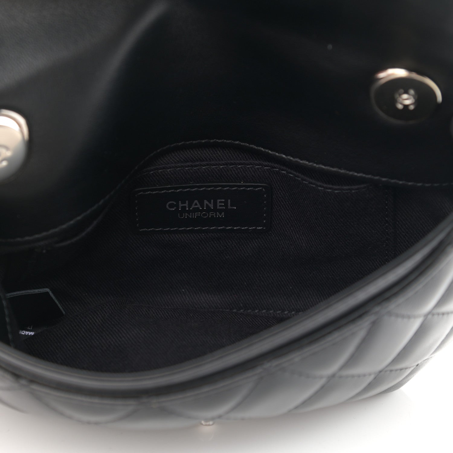 Chanel Calfskin Quilted CC Uniform Flap Belt Bag Black 5 of 10