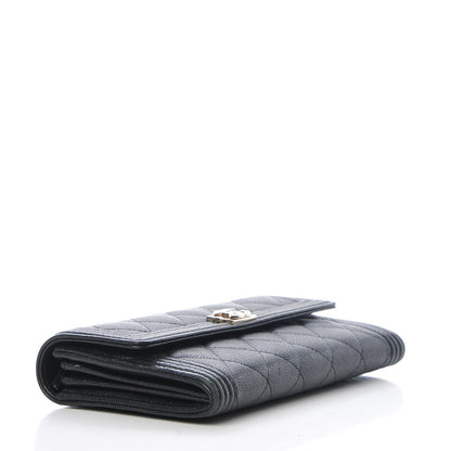 Chanel Caviar Quilted Boy Flap Wallet Black 4 of 14