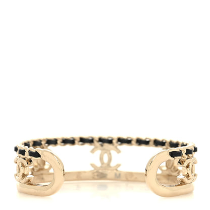 Chanel Metal Lambskin Chain CC Bracelet M Gold 3 of 4